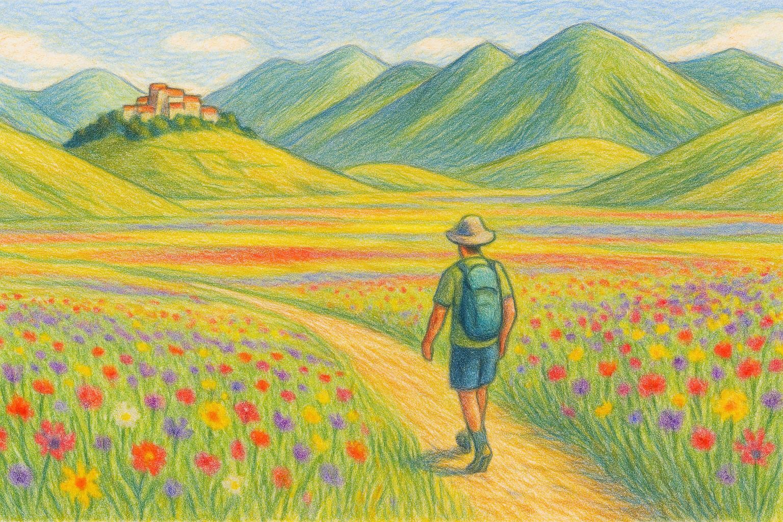 itinerario trekking semplice per castelluccio di norcia